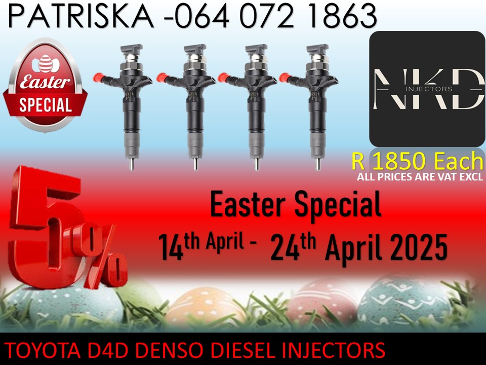 TOYOTA D4D DIESEL INJECTORS FOR SALE EASTER SPECIALS - Private Seller TOYOTA D4D DIESEL INJECTORS FOR SALE EASTER SPECIALS - Private Seller