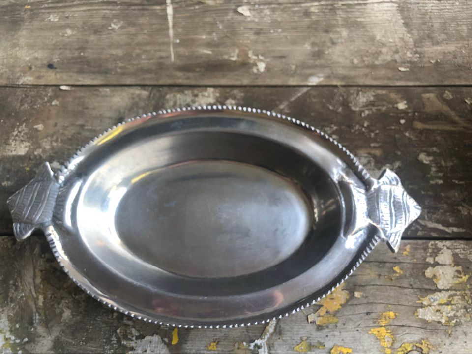 Beautiful Pewter snack serving tray made in India