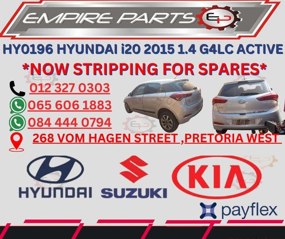 HY0196 HYUNDAI i20 2015 1.4 G4LC *NOW STRIPPING FOR SPARES* - Private Seller