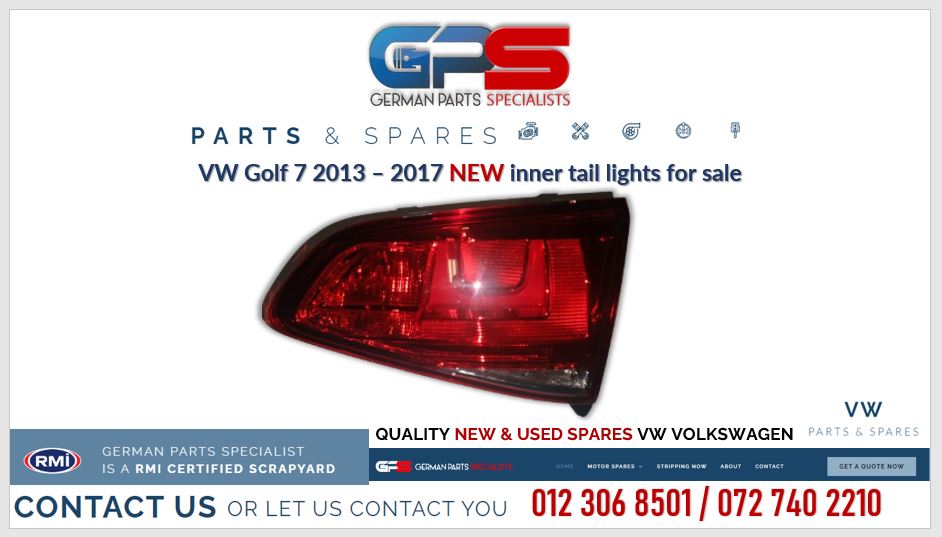 VW GOLF 7 2013 – 2017 NEW INNER TAIL LIGHTS FOR SALE - Private Seller VW GOLF 7 2013 – 2017 NEW INNER TAIL LIGHTS FOR SALE - Private Seller