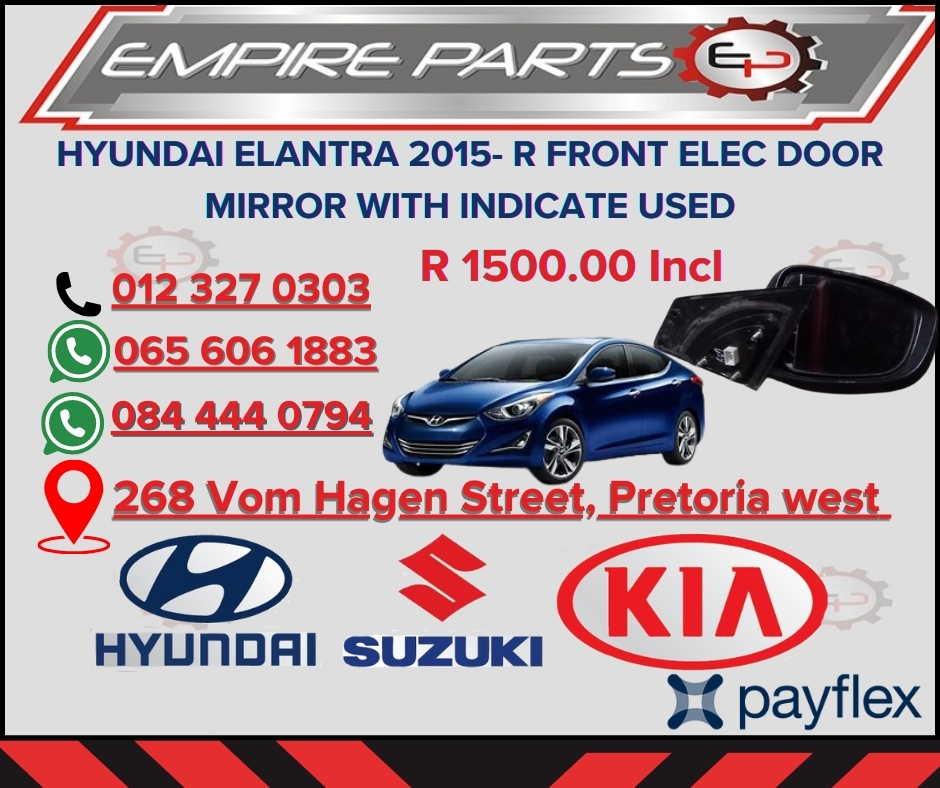 HYUNDAI ELANTRA 2015-RIGHT FRONT ELECTRIC DOOR MIRROR WITH INDICATE - Private Seller HYUNDAI ELANTRA 2015-RIGHT FRONT ELECTRIC DOOR MIRROR WITH INDICATE - Private Seller