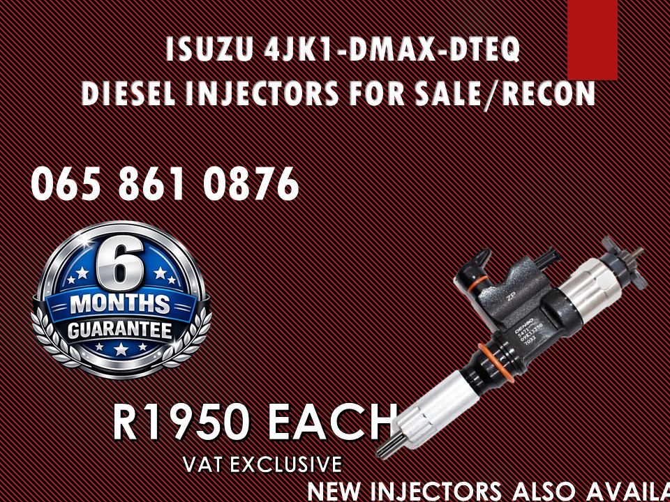 ISUZU 4JK1-DMAX-DTEQ DIESEL INJECTORS AVAILABLE NATIONWIDE - Private Seller ISUZU 4JK1-DMAX-DTEQ DIESEL INJECTORS AVAILABLE NATIONWIDE - Private Seller