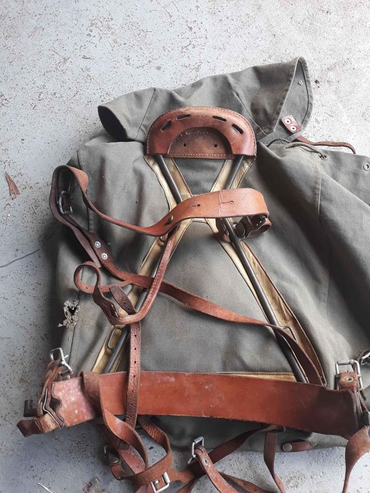 Vintage Swiss military backpack