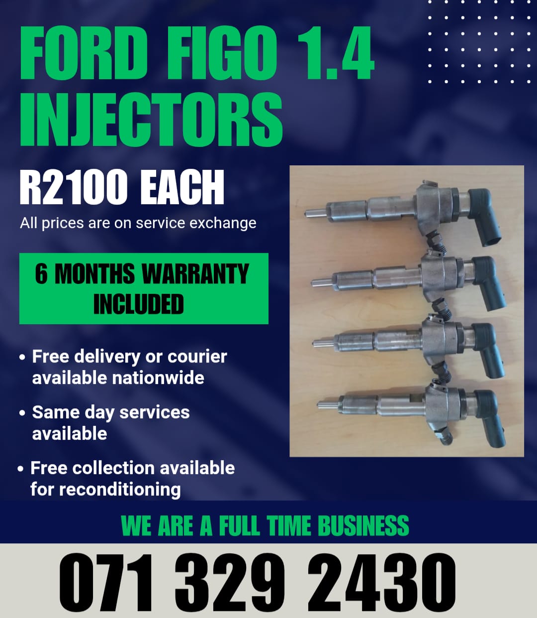 FORD FIGO 1.4 DIESEL INJECTORS FOR SALE WITH WARRANTY - Private Seller FORD FIGO 1.4 DIESEL INJECTORS FOR SALE WITH WARRANTY - Private Seller