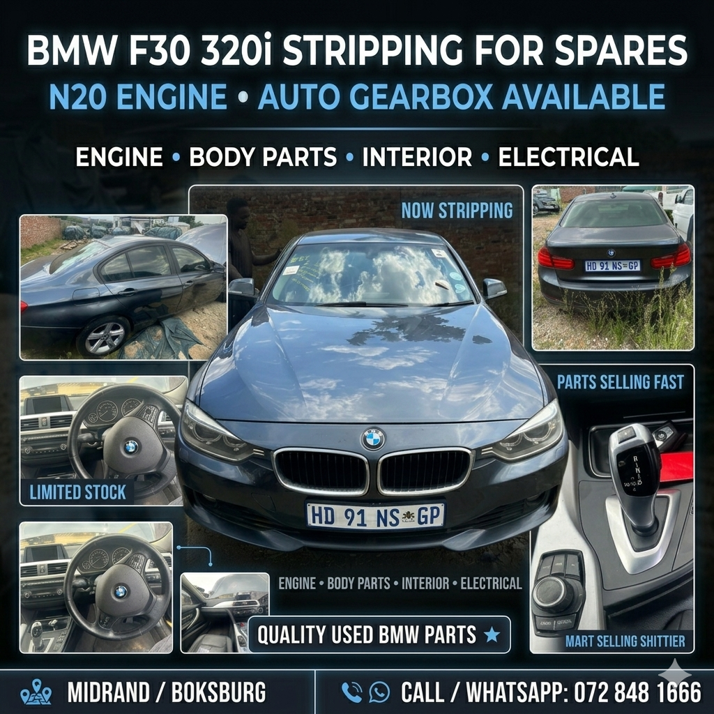 BMW F30 320i N20 AUTO 2014 STRIPPING FOR SPARES - Private Seller BMW F30 320i N20 AUTO 2014 STRIPPING FOR SPARES - Private Seller
