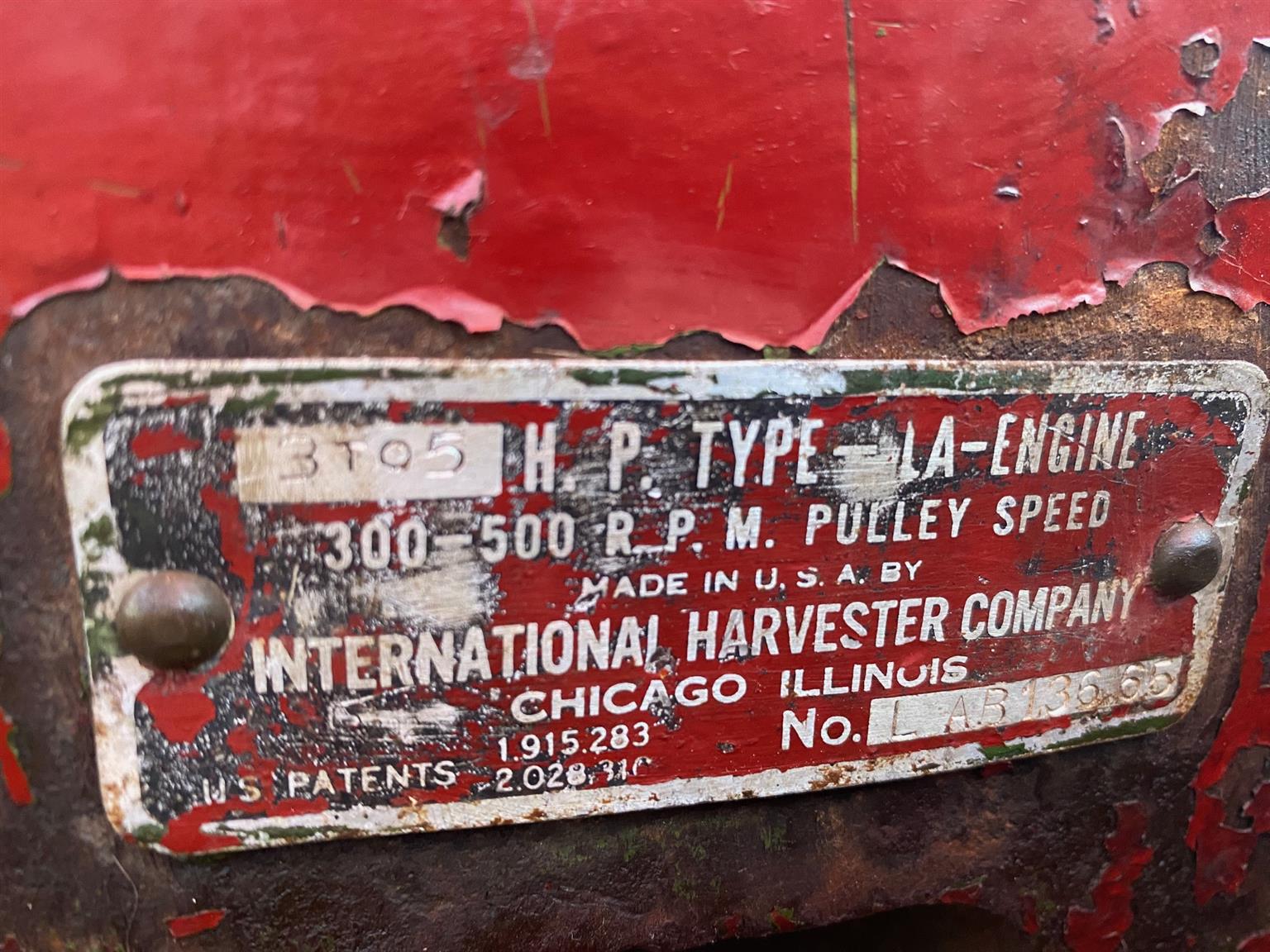 Stationery Engine International Harvester Company LA engine