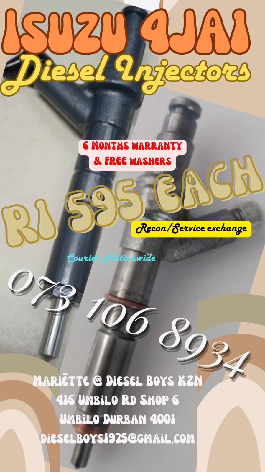 Isuzu 4JA1 Diesel Injectors - Private Seller Isuzu 4JA1 Diesel Injectors - Private Seller