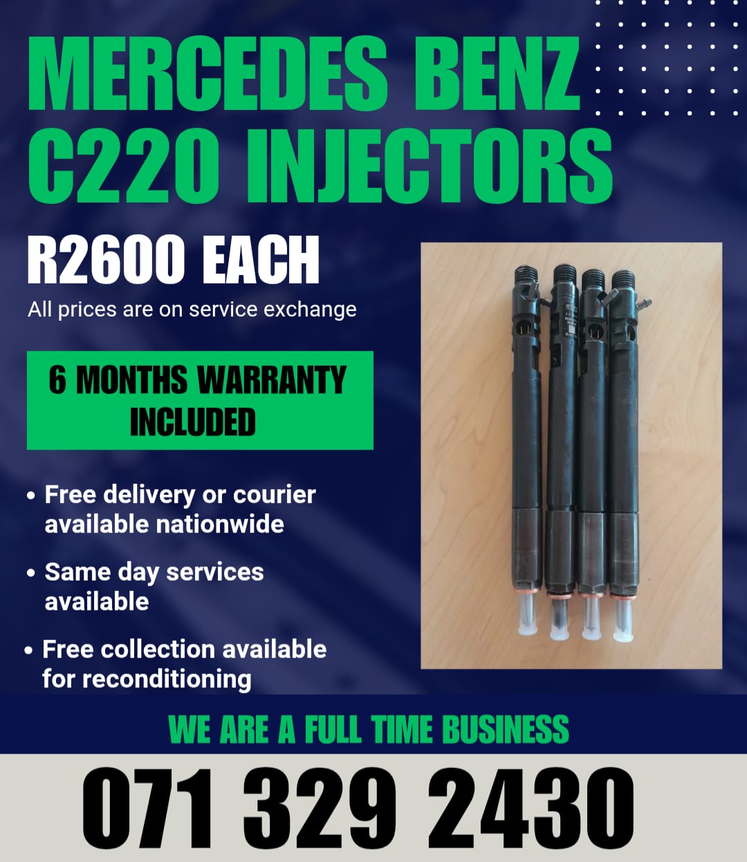 MERCEDES BENZ C220 DIESEL INJECTORS FOR SALE WITH WARRANTY - Private Seller MERCEDES BENZ C220 DIESEL INJECTORS FOR SALE WITH WARRANTY - Private Seller