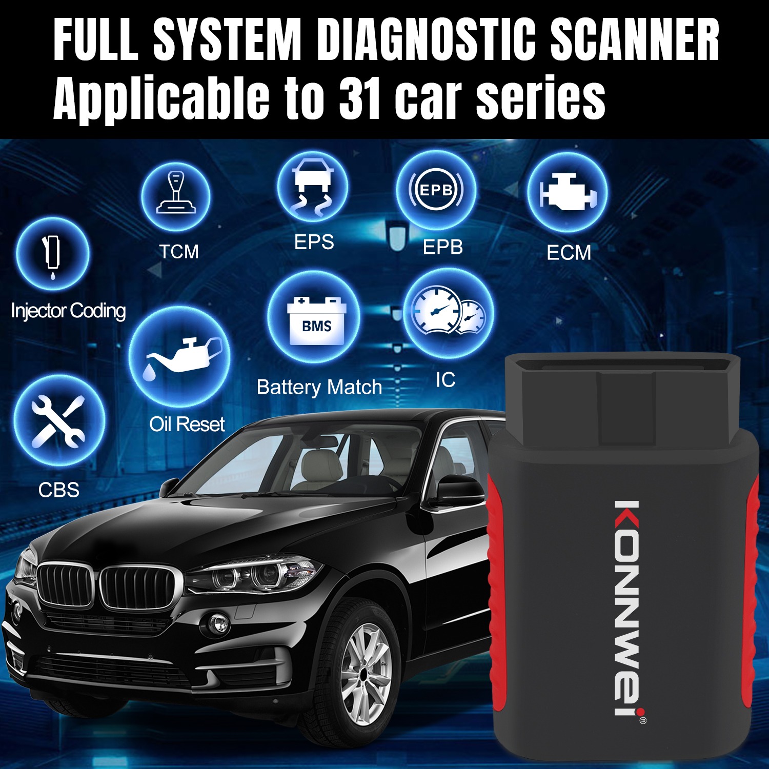 KONNWEI KDIAG – ALL System  OBDII Car Diagnostic Tool Multi Resets Clear etc