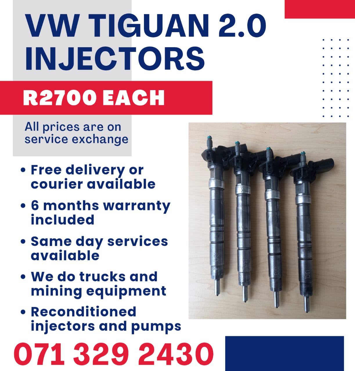 VW TIGUAN 2.0 INJECTORS FOR SALE WITH WARRANTY - Private Seller VW TIGUAN 2.0 INJECTORS FOR SALE WITH WARRANTY - Private Seller