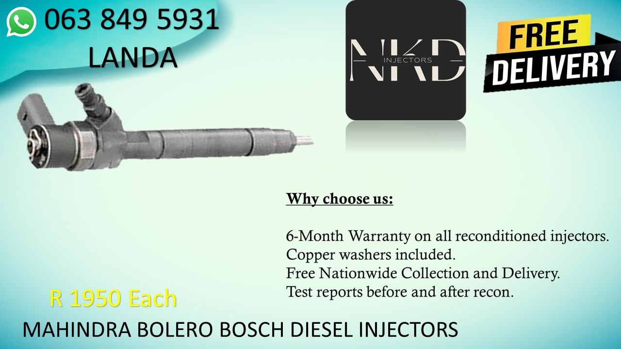 MAHINDRA BOLERO DIESEL INJECTORS FOR SALE IN BENONI GAUTENG - Private Seller MAHINDRA BOLERO DIESEL INJECTORS FOR SALE IN BENONI GAUTENG - Private Seller
