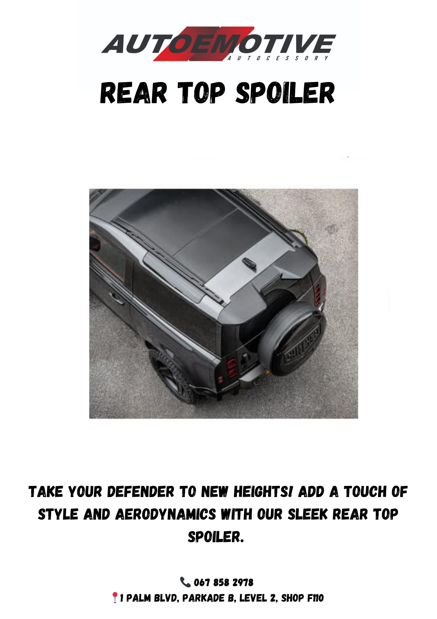 LAND ROVER DEFENDER REAR TOP SPOILER - Private Seller