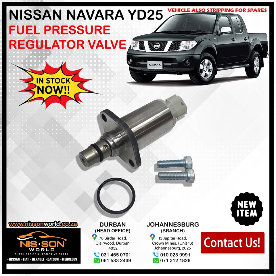 NISSAN NAVARA YD25 FUEL PRESSURE REGULATOR VALVE - Private Seller