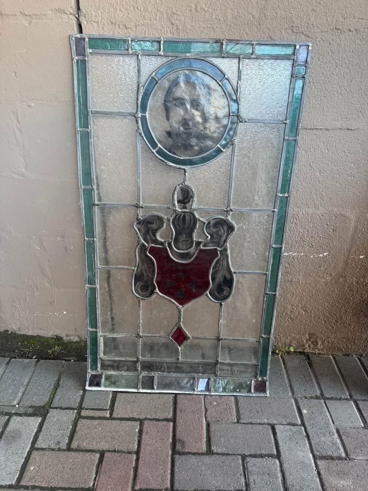 Vintage Stained glass memorial window
