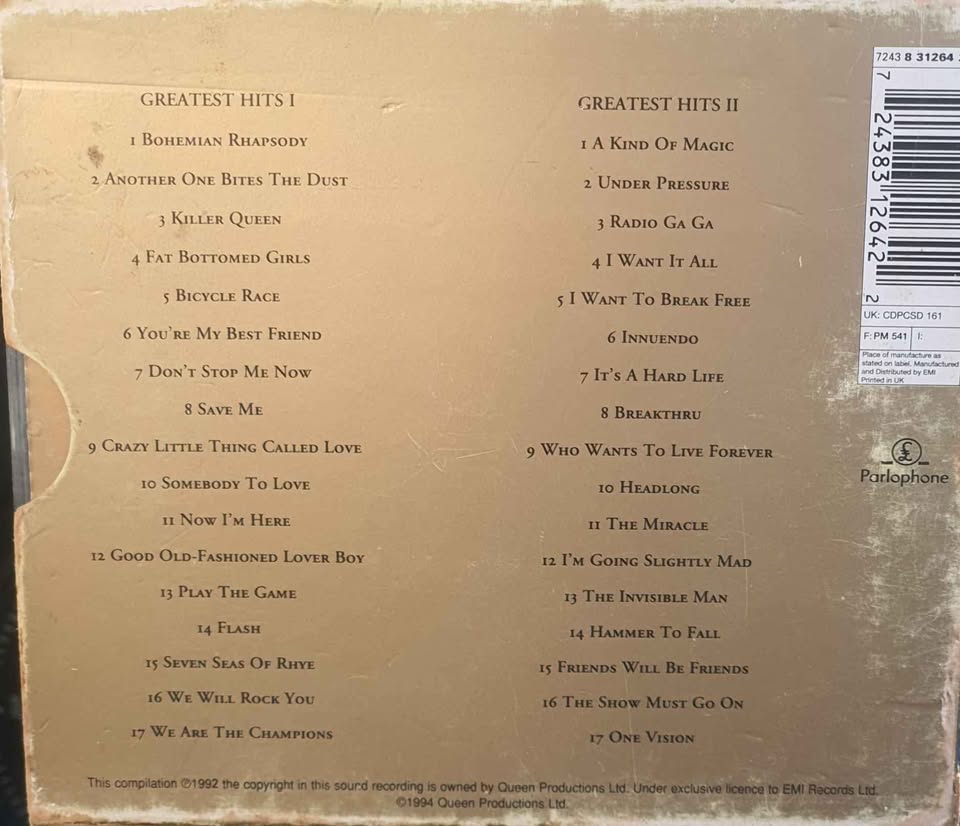 Queen 1 & 2 Greatest Hits two cd set