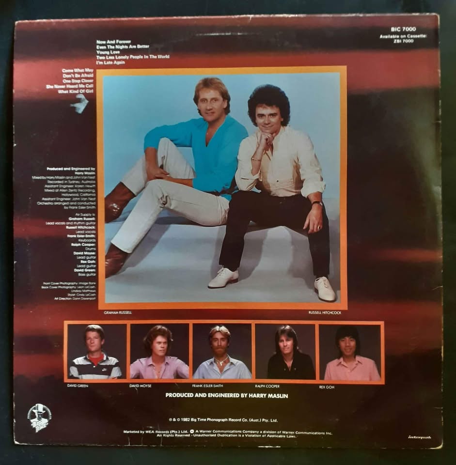 Air Supply - Now and Forever LP Record