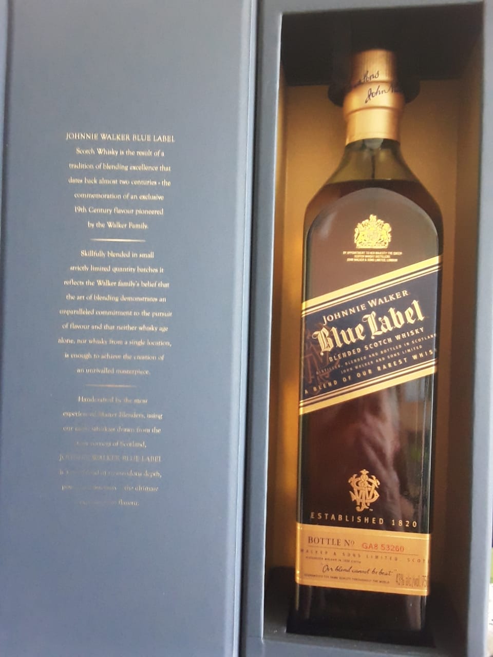 2 bottles of Johnny Walker Blue 750ml for sale