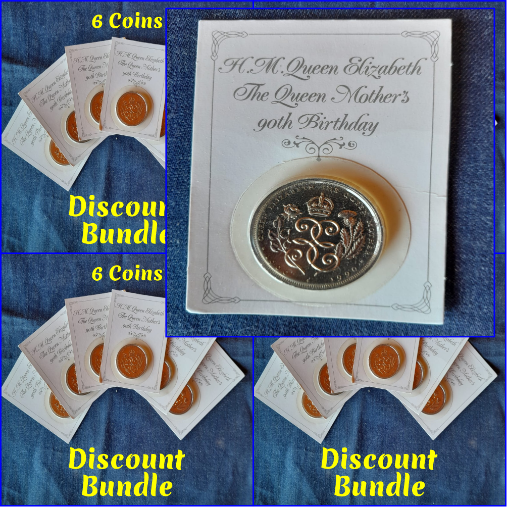 Queen Mother 90th Birthday Commemorative Coin/Medallion – Discount Bundle.