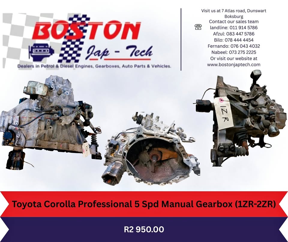 Toyota Corolla Professional 5 Spd Manual Gearbox (1ZR-2ZR) - Private Seller Toyota Corolla Professional 5 Spd Manual Gearbox (1ZR-2ZR) - Private Seller