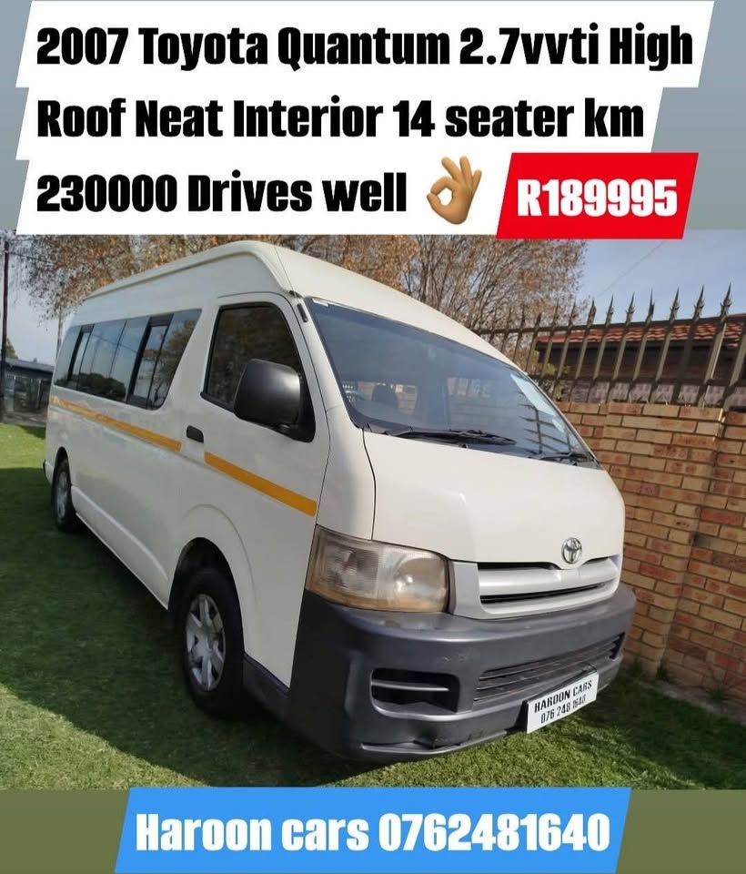 Call Haroon on 2007 Toyota Quantum 2.7 14 seater