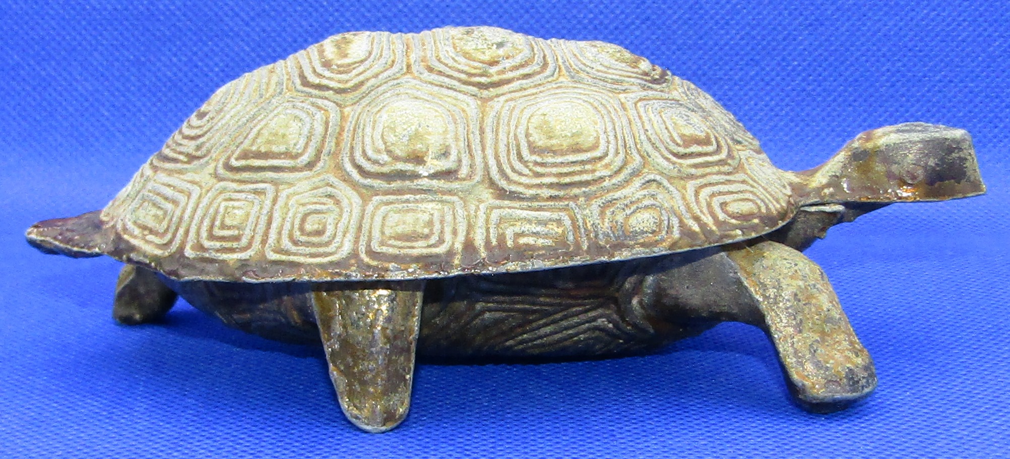 Bronzed Tortoise Trinket Box with hinged Top Shell