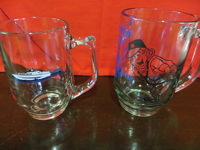 Beer mugs, Glasses and beer cans