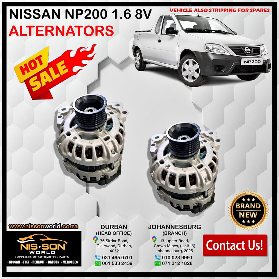 NISSAN NP200 1.6 8V ALTERNATORS - Private Seller NISSAN NP200 1.6 8V ALTERNATORS - Private Seller