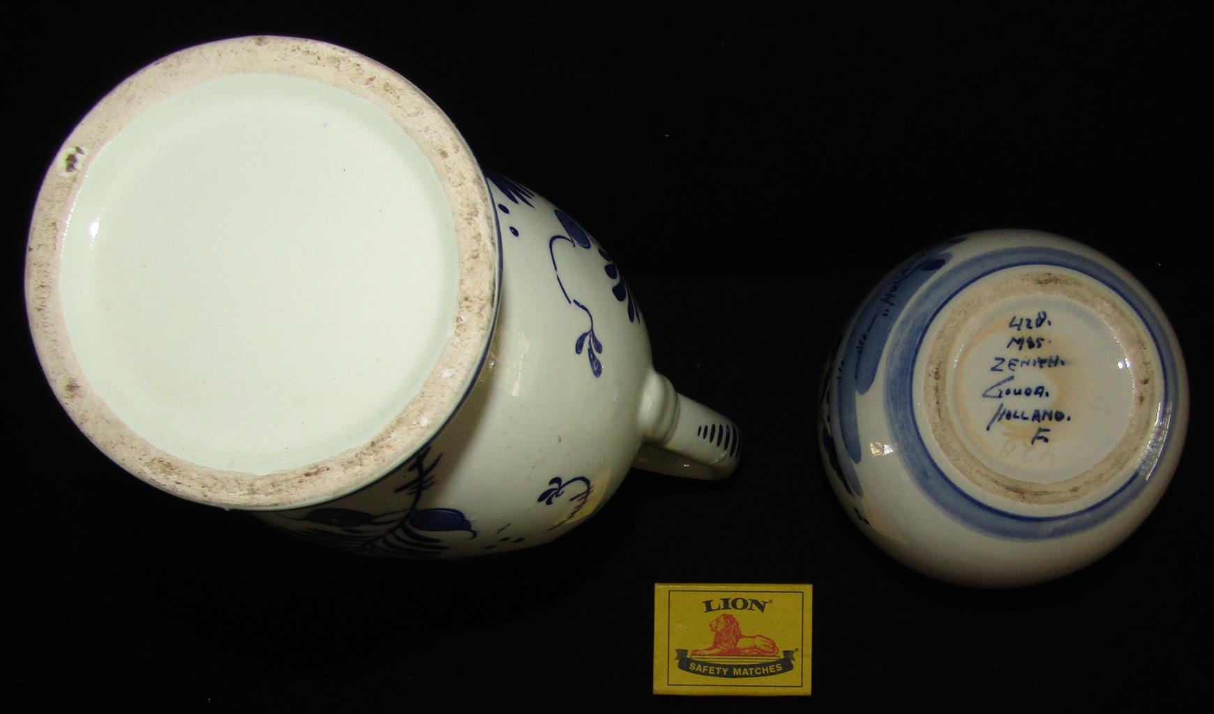 Fine Porcelain Dutch Pitcher and Bowl