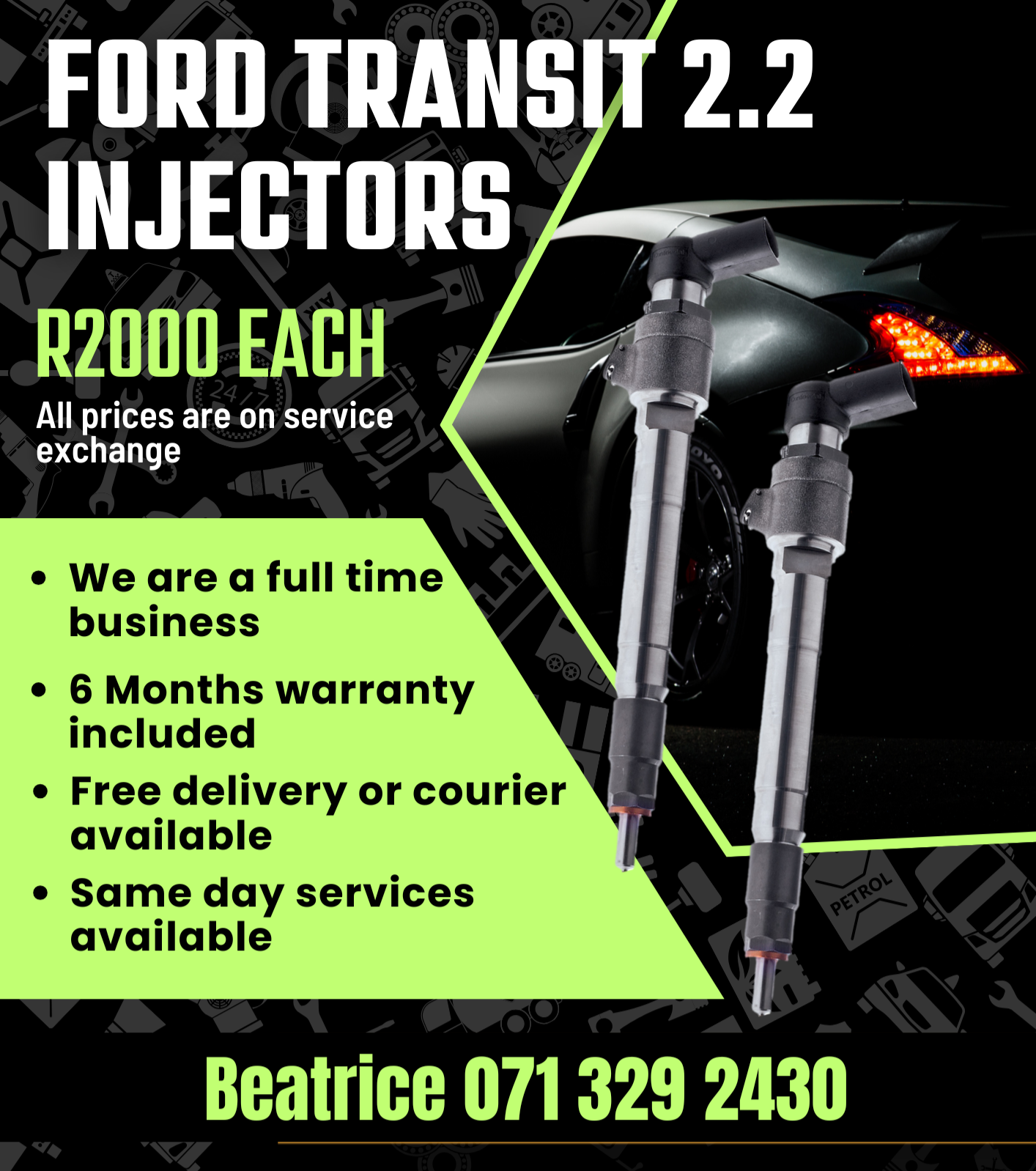 FORD TRANSIT 2.2 DIESEL INJECTORS FOR SALE WITH WARRANTY - Private Seller FORD TRANSIT 2.2 DIESEL INJECTORS FOR SALE WITH WARRANTY - Private Seller