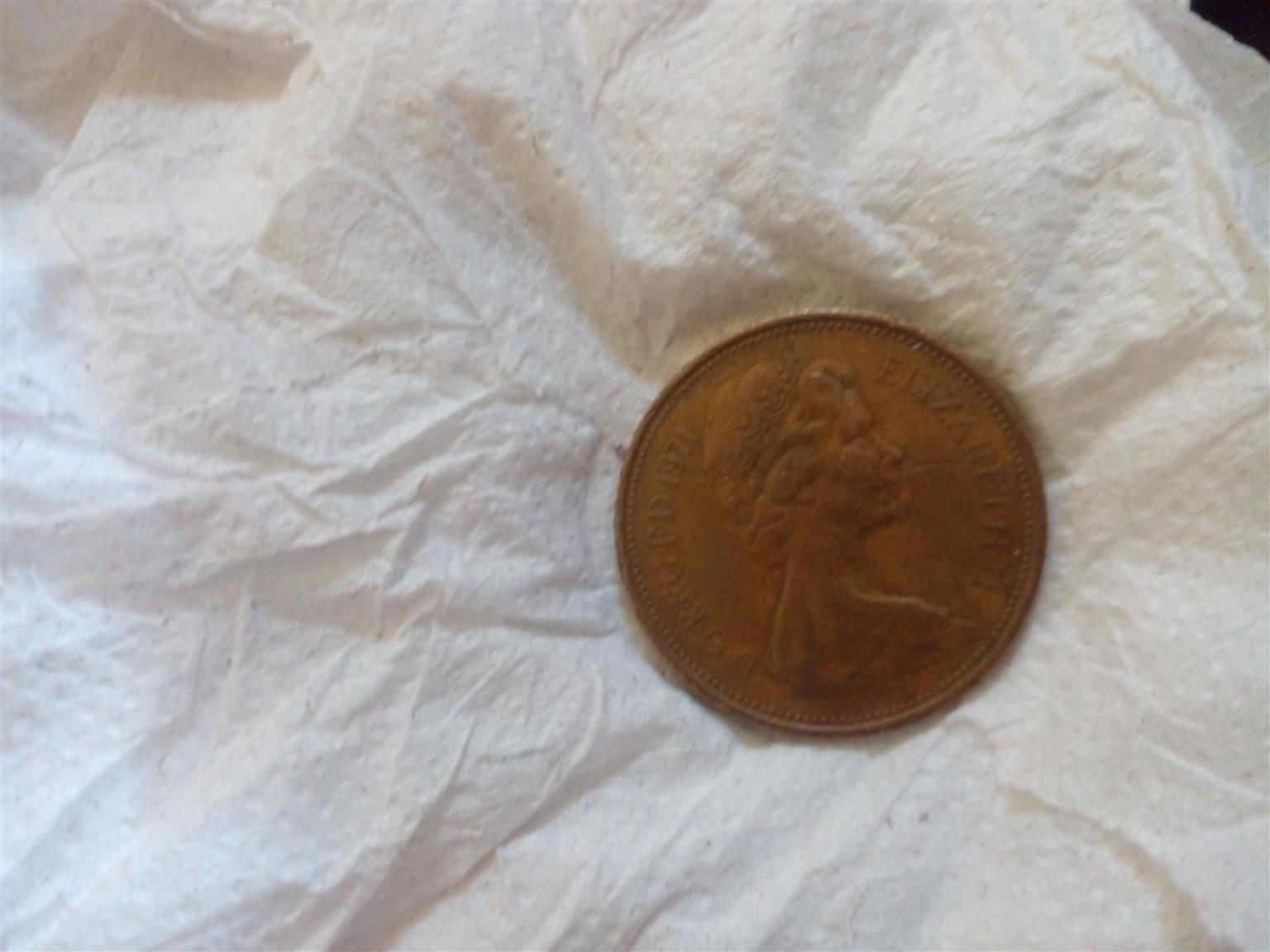 1997 50 pence uk coin R120000 and 1971 new pence 2 uk