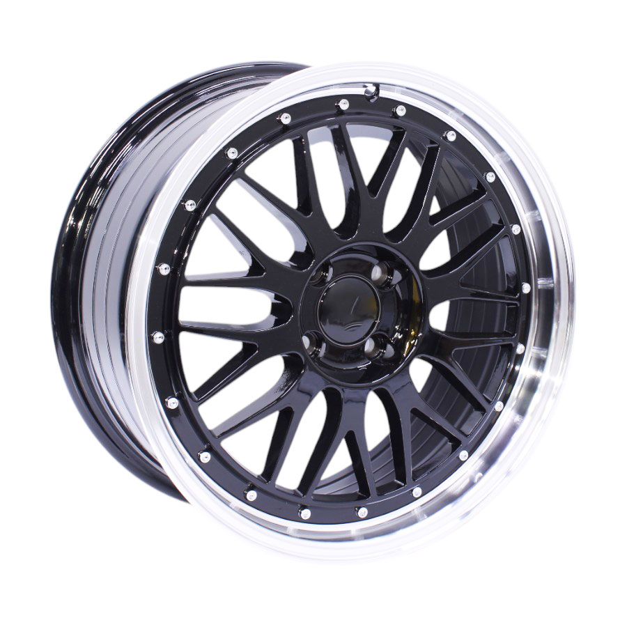 17″ A097 4/100 Gloss Black Machine Lip Alloy Wheels