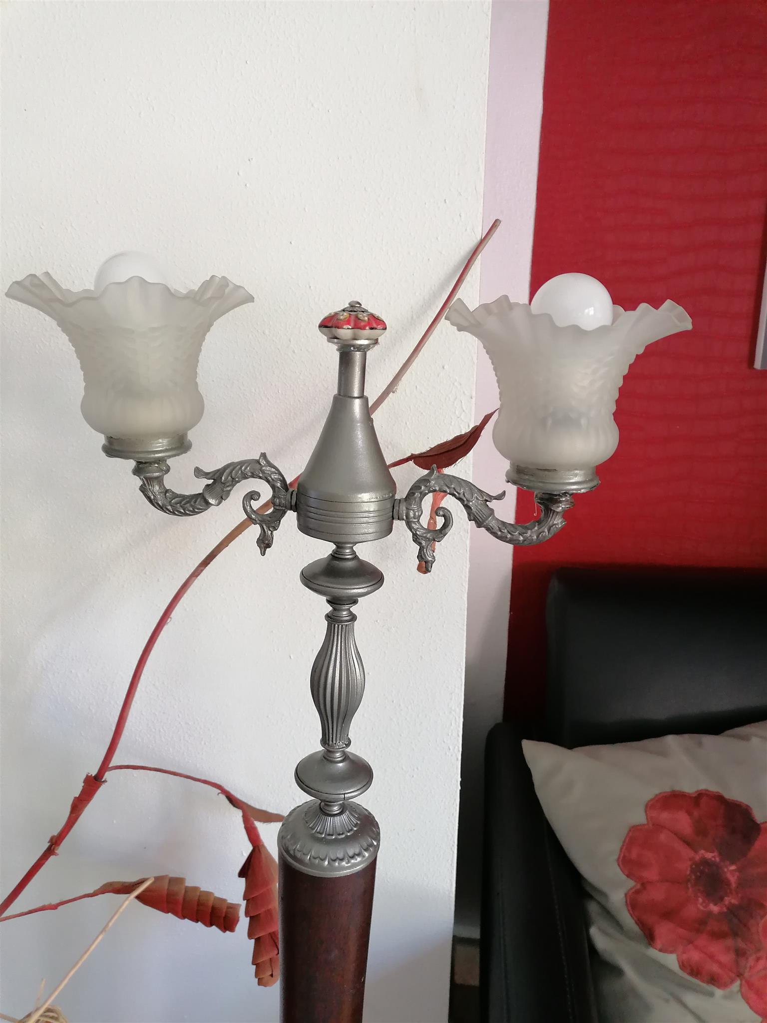Vintage 2 arm lamp on marble base