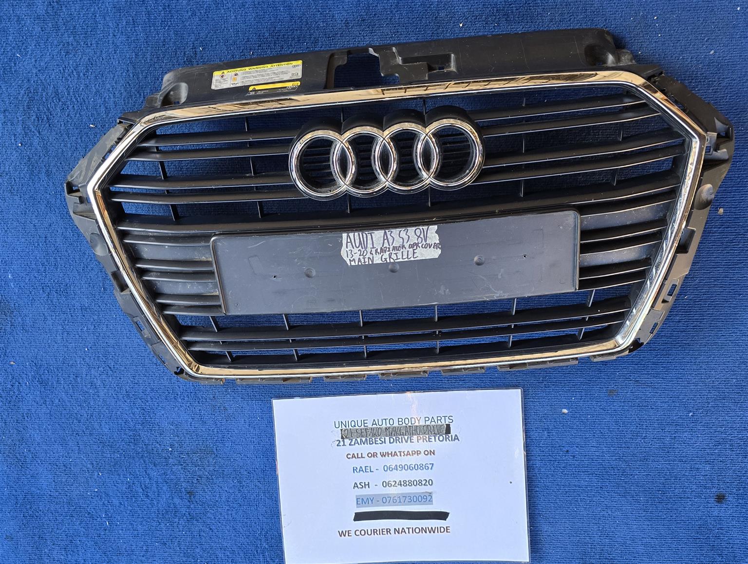 Audi A3 S3 8V Main Grille With Radiator Upper Cover Audi A3 S3 8V Main Grille With Radiator Upper Cover