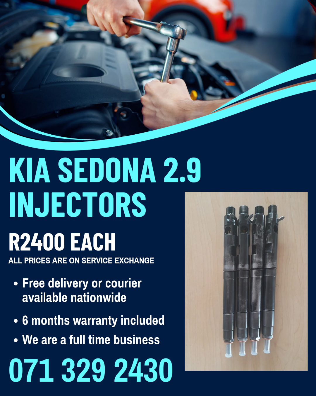 KIA SEDONA 2.9 INJECTORS FOR SALE WITH WARRANTY - Private Seller KIA SEDONA 2.9 INJECTORS FOR SALE WITH WARRANTY - Private Seller