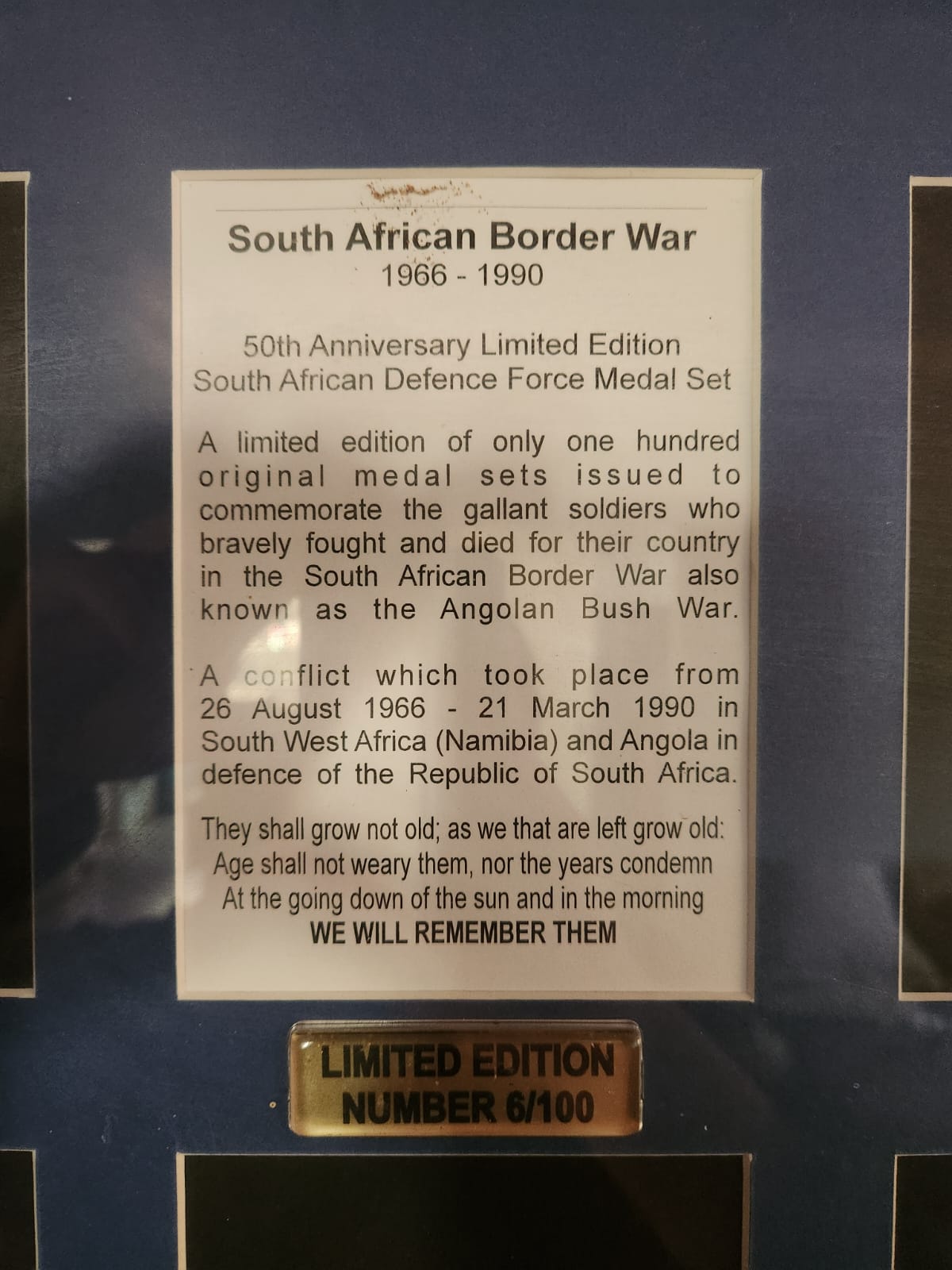 SA Border War Medals