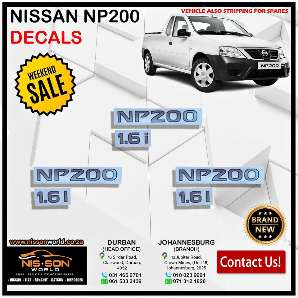 NISSAN NP200 DECALS - Private Seller NISSAN NP200 DECALS - Private Seller