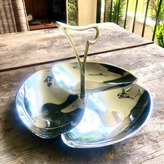 Mid Century Modern 1960's Chrome Appetizer Serving Tray by KROMEX