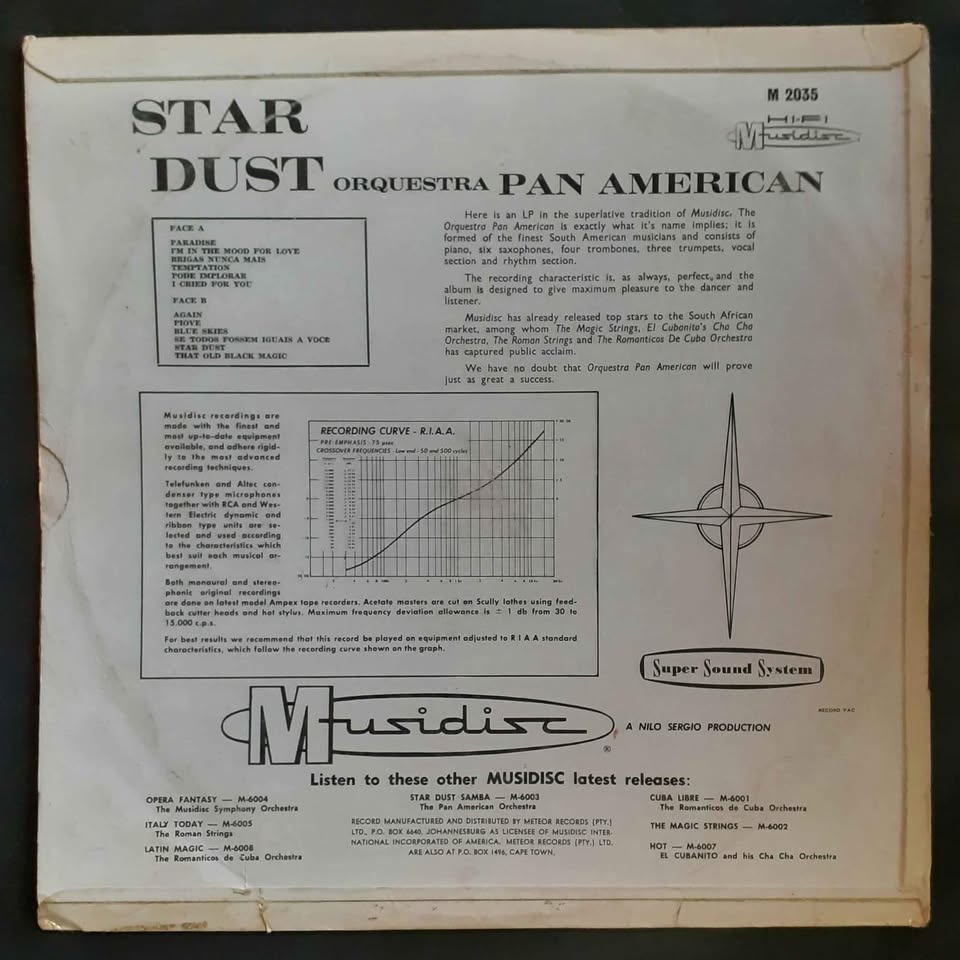 The Pan American Orchestra - Star Dust Samba LP Record