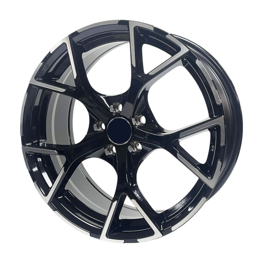 17″ Zoom AH2028 5/100 Black Machine Face Alloy Wheels