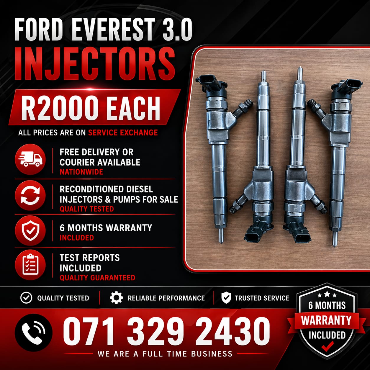 FORD EVEREST 3.0 INJECTORS FOR SALE WITH WARRANTY - Private Seller FORD EVEREST 3.0 INJECTORS FOR SALE WITH WARRANTY - Private Seller