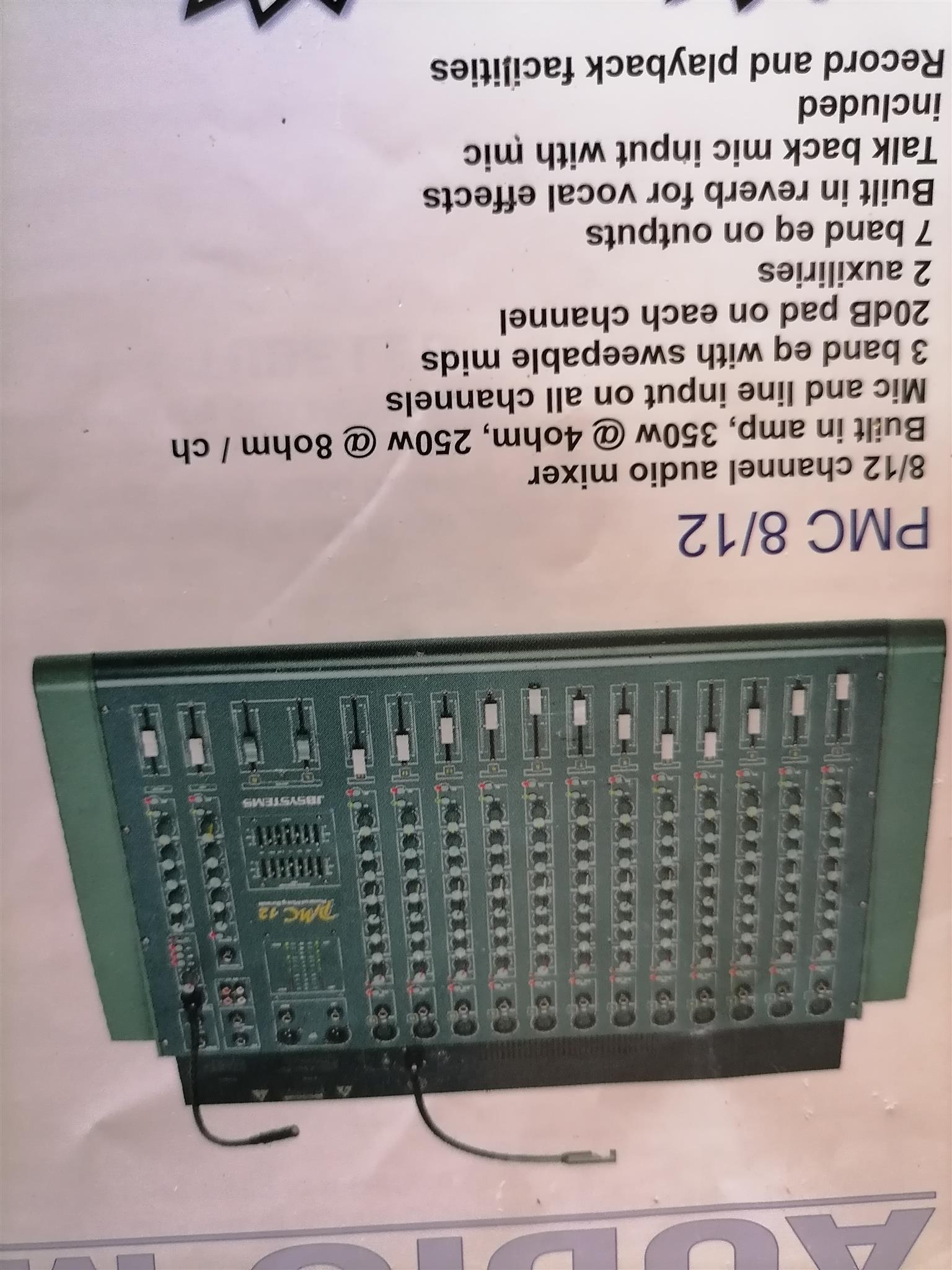 JB Systems PMC 8 Channel Mixer , 1 Pair 15 & 1 Pair 12 Inch JB Systems Speakers