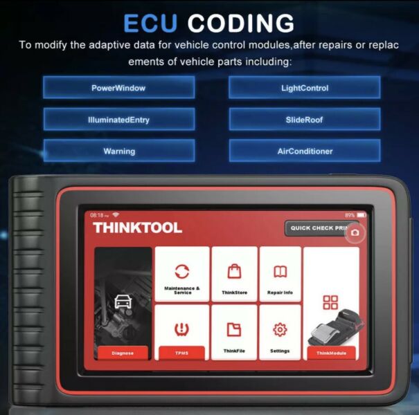 Launch THINKCAR ThinkTool Car Diagnostic Tool TPMS All System Diagnose ECU Coding 16 Reset  