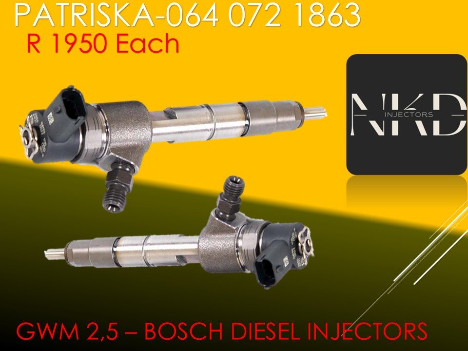 AFFORDABLE DIESEL INJECTORS FOR GWM 2.5 BOSCH INJECTORS FOR SALE - Private Seller AFFORDABLE DIESEL INJECTORS FOR GWM 2.5 BOSCH INJECTORS FOR SALE - Private Seller