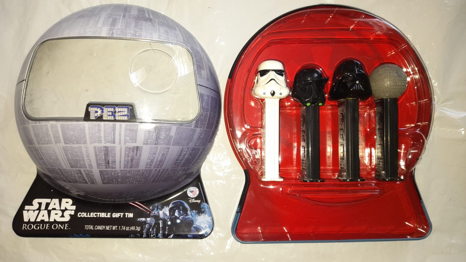 STAR WARS ROGUE ONE DEATH STAR PEZ TIN COLLECTION