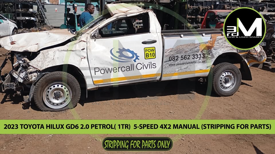 2023 TOYOTA HILUX GD6 2.0 PETROL(1TR) S/CAB 5-SPEED 4X2 MANUAL (STRIPPING FOR PARTS)