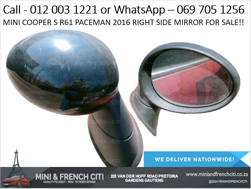 Mini Cooper S R61 Paceman 2016 Right Side Mirror For Sale - OEM Mirror Assembly! - Private Seller Mini Cooper S R61 Paceman 2016 Right Side Mirror For Sale - OEM Mirror Assembly! - Private Seller