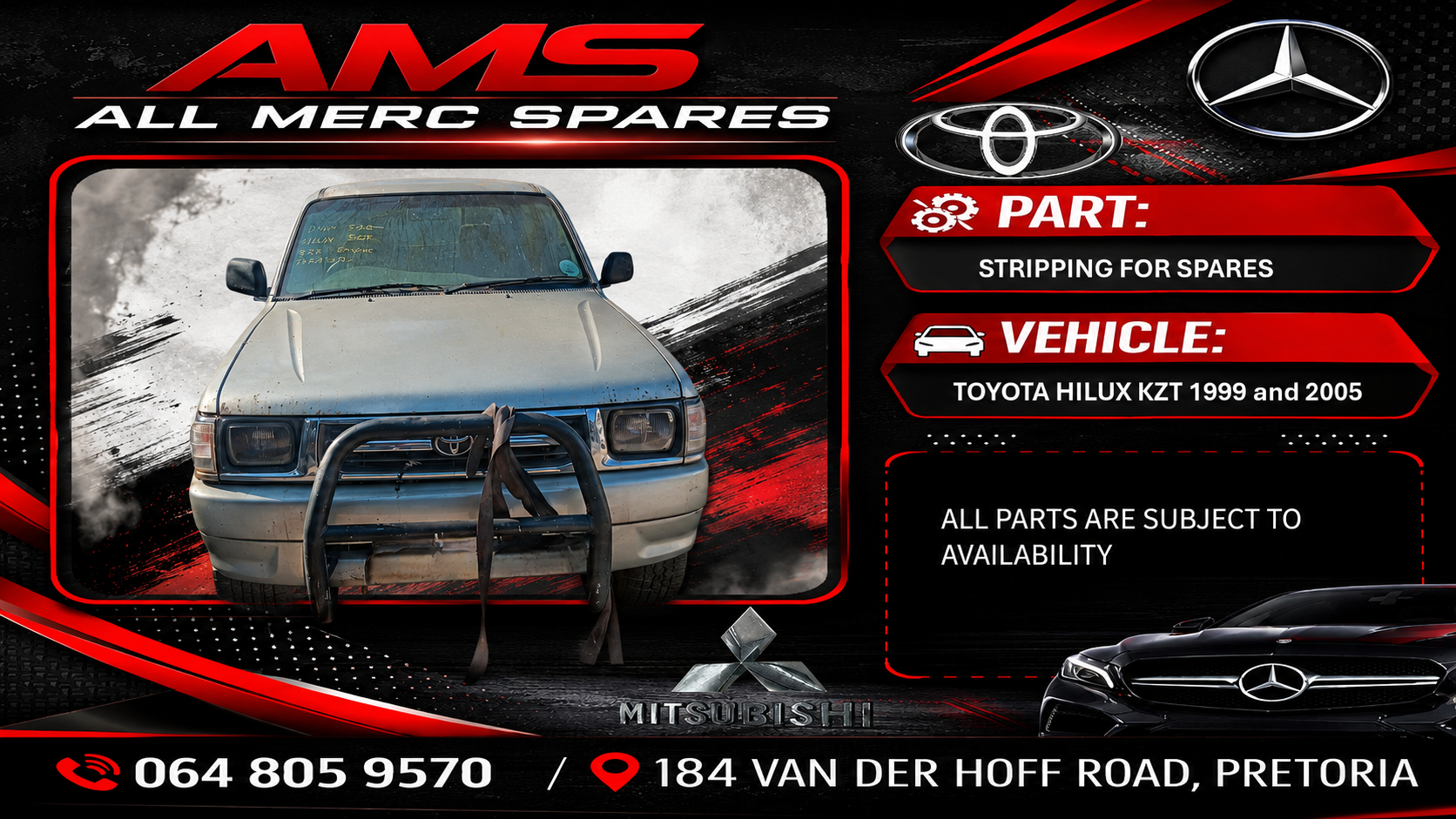 Used Toyota Hilux KZT 1999 & 2005 Stripping for Spares - Private Seller Used Toyota Hilux KZT 1999 & 2005 Stripping for Spares - Private Seller