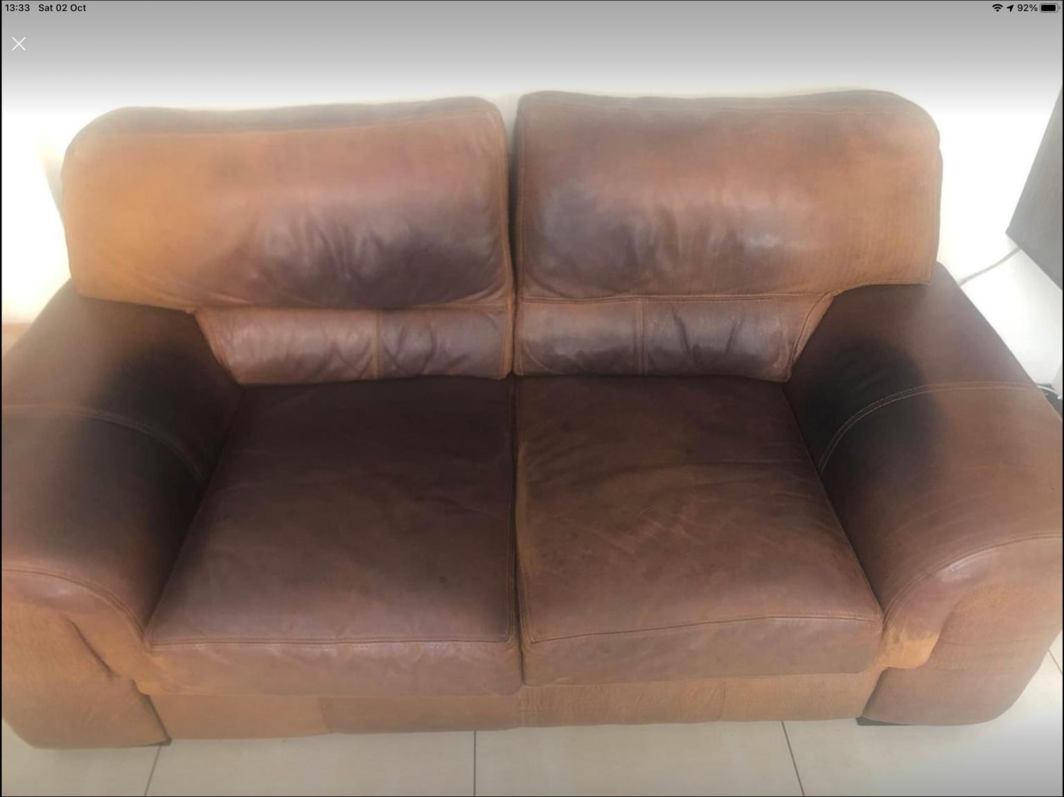 Rochester genuine leather couches sale