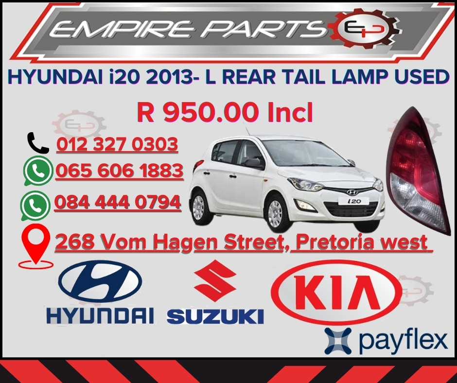 HYUNDAI I20 2013- LEFT REAR TAIL LAMP - Private Seller HYUNDAI I20 2013- LEFT REAR TAIL LAMP - Private Seller