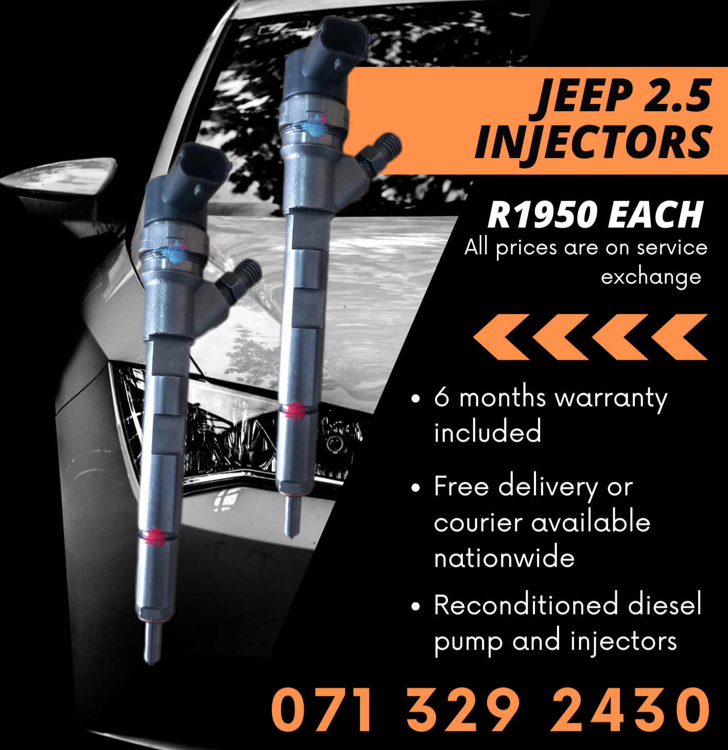 JEEP 2.5 INJECTORS FOR SALE WITH WARRANTY INCLUDED - Private Seller JEEP 2.5 INJECTORS FOR SALE WITH WARRANTY INCLUDED - Private Seller